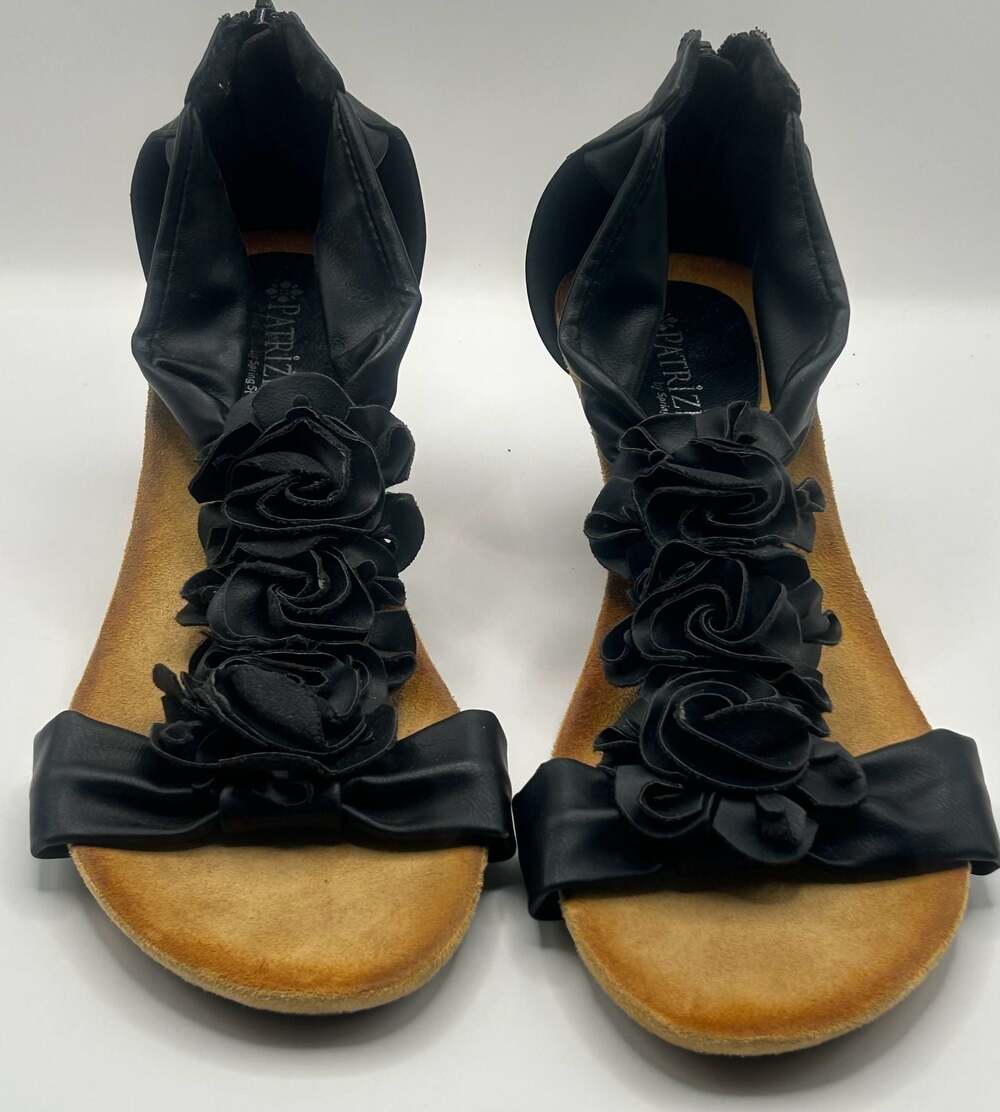 Patrizia by Spring Step Harlequin-B Black Floral Wedge Sandals Size 39
